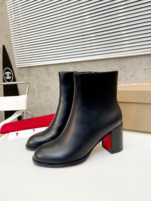 Women’s Red Sole Block Heel Ankle Boots