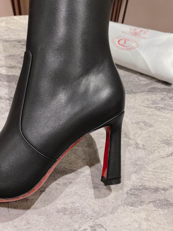 Women’s Black Leather Knee-High Boots - draft