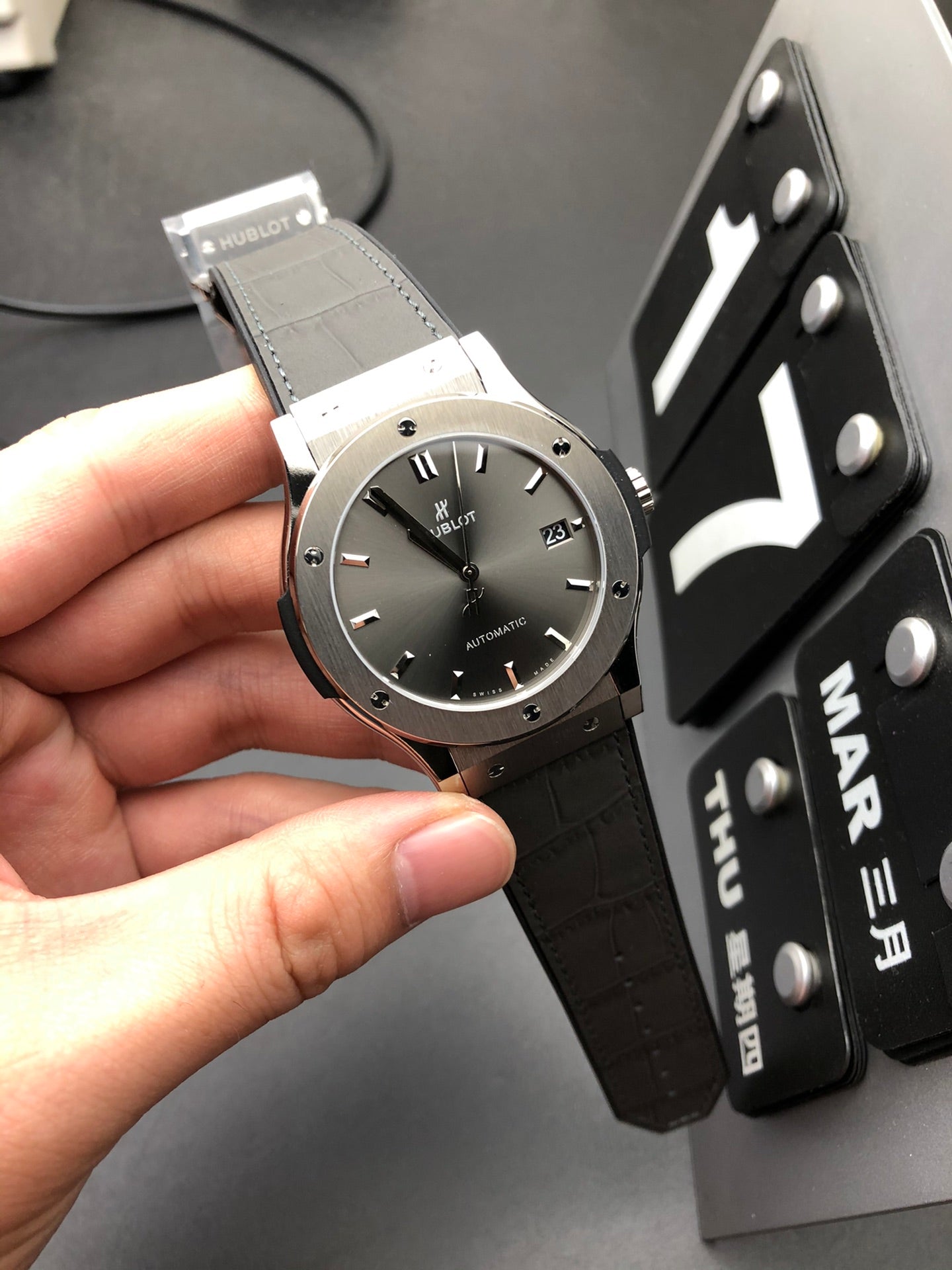 Silver Gradient Dial Watch 42 mm - draft