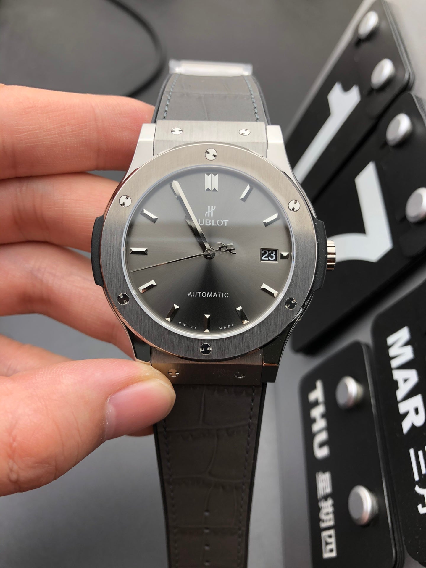 Silver Gradient Dial Watch 42 mm - draft