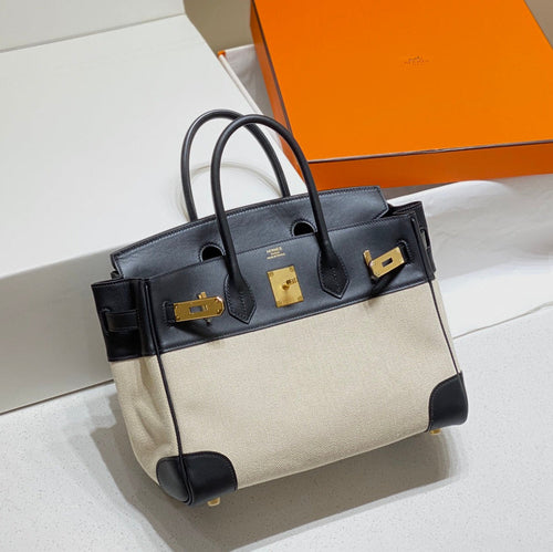 30 Swift Leather Canvas Black - Borrador Luxorybrand